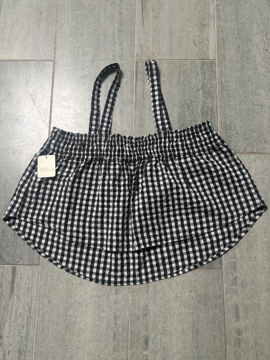 Free People Picnic Party Cropped Tank Top Black Combo Size XS NWT - Picture 9 of 13